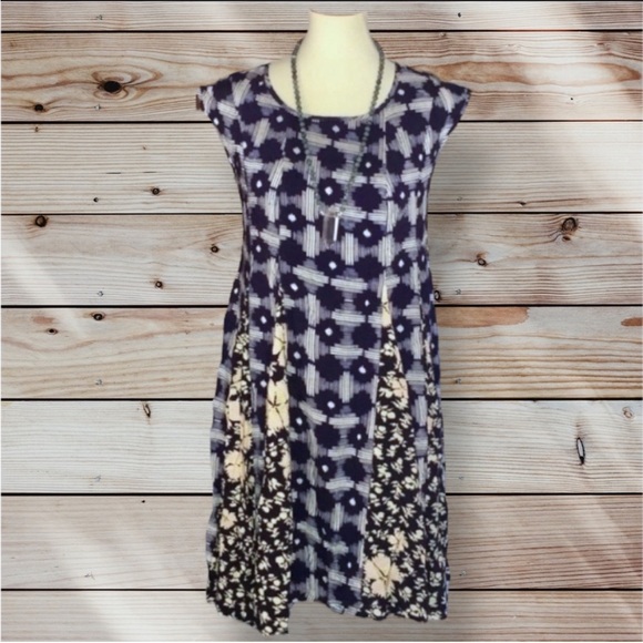 MaEVe Floral Panel Indigia Swing Midi Dress Anthropologie Small VGUC - Picture 8 of 16